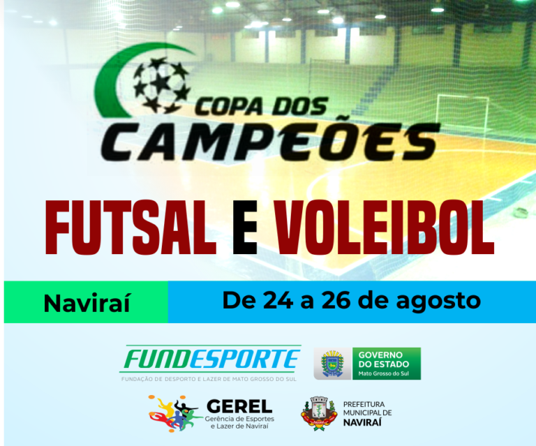 Copa dos campeões de Futsal e Voleibol começa nesta sexta-feira em Naviraí