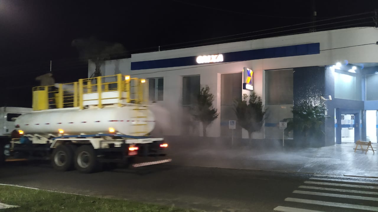 Prefeitura de Naviraí fez nova higienização contra o Coronavírus