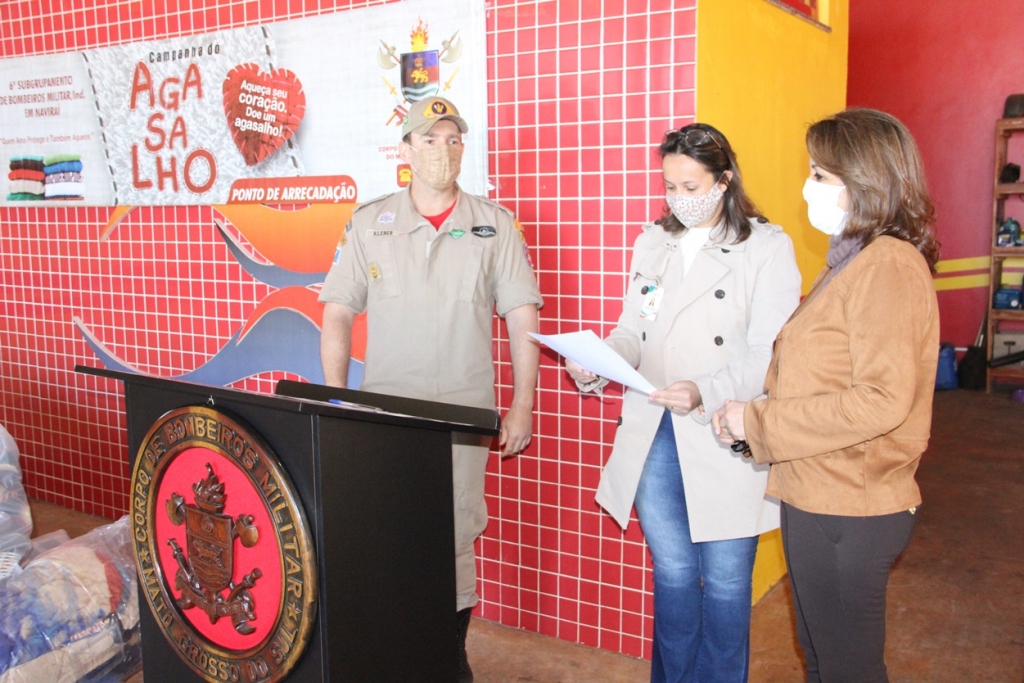 Imagem: Assistência Social de Naviraí recebe agasalhos arrecadados pelo 6º Subgrupamento de Bombeiros, 2020 - Assessoria de Imprensa