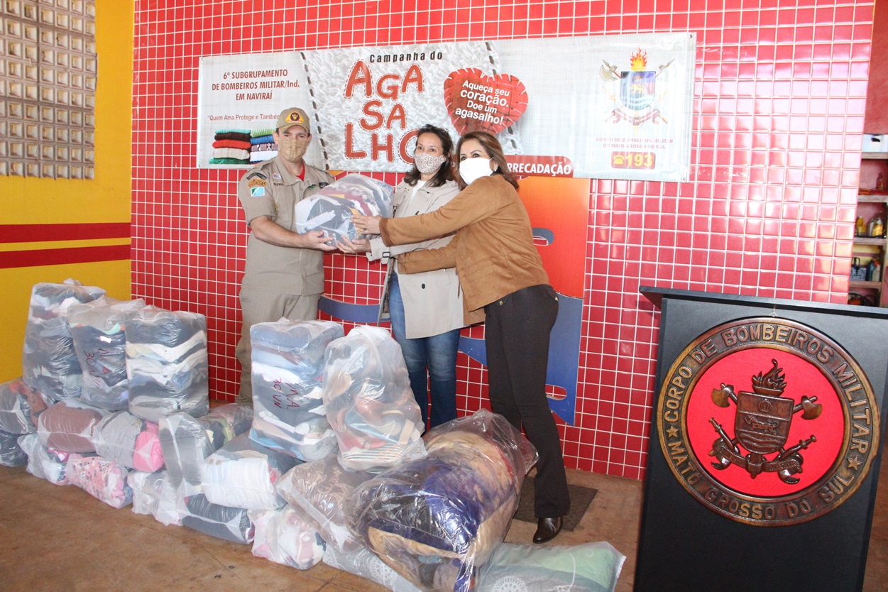 Assistência Social de Naviraí recebe agasalhos arrecadados pelo 6º Subgrupamento de Bombeiros