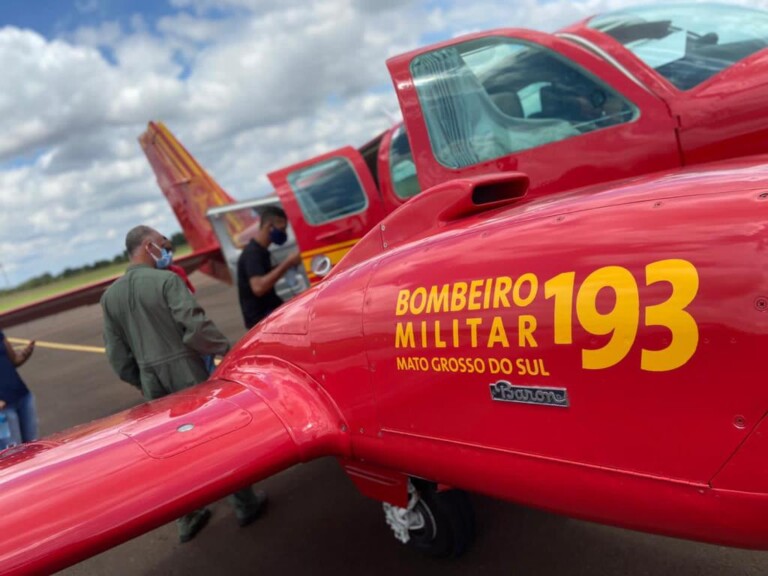 UTI Aérea dos Bombeiros leva jovem de Naviraí para transplante de rim em Curitiba