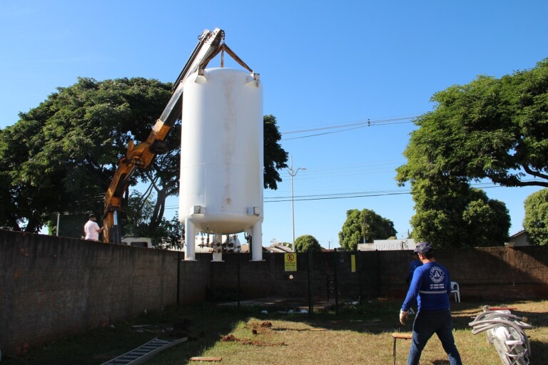 Prefeitura de Naviraí instala tanque de oxigênio de 10.000m3 no Hospital Municipal
