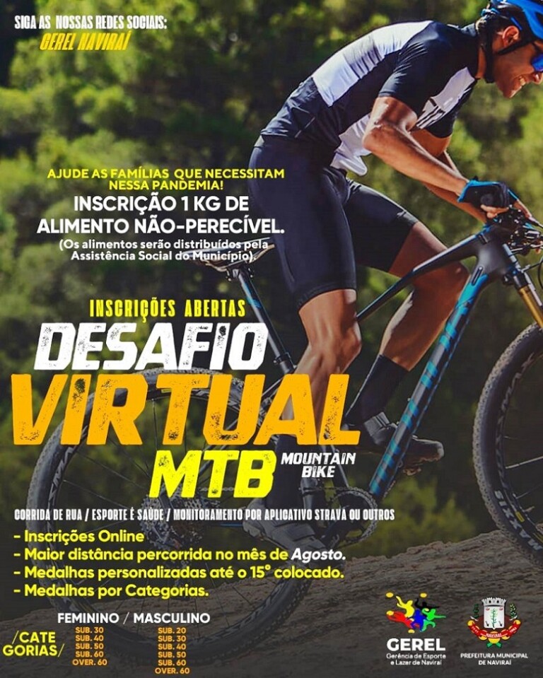 Gerência de Esportes de Naviraí promove prova de ciclismo virtual