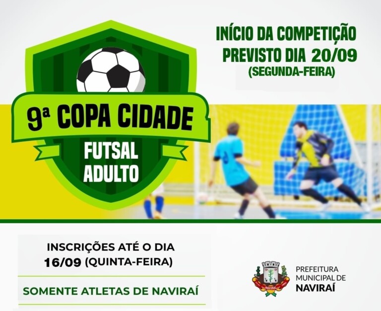 Naviraí realiza Copa de Futsal Adulto e Copa de Futsal Adulto Feminino, em setembro