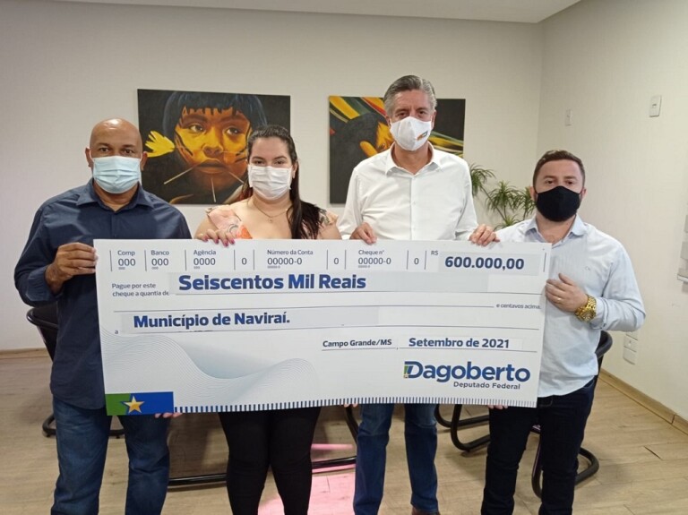 Governo de Naviraí recebe R$ 600 mil de emenda do deputado Dagoberto Nogueira