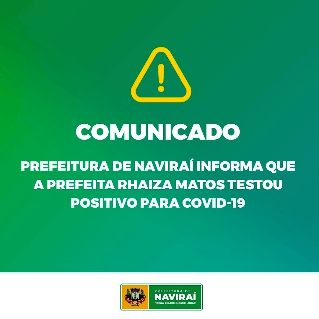 Prefeita de Naviraí testa positivo para Covid-19 e já está isolada em casa