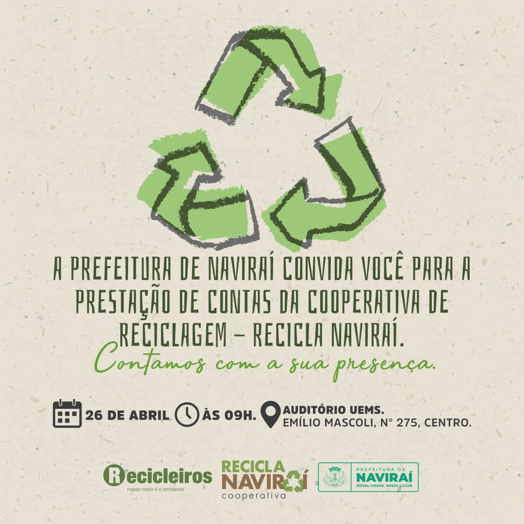 Prefeitura fará prestação de contas da Cooperativa Recicla Naviraí
