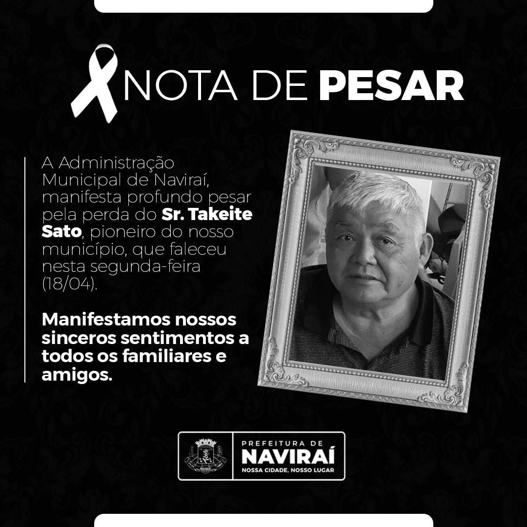 NOTA DE PESAR: Sr. Tekate Sato