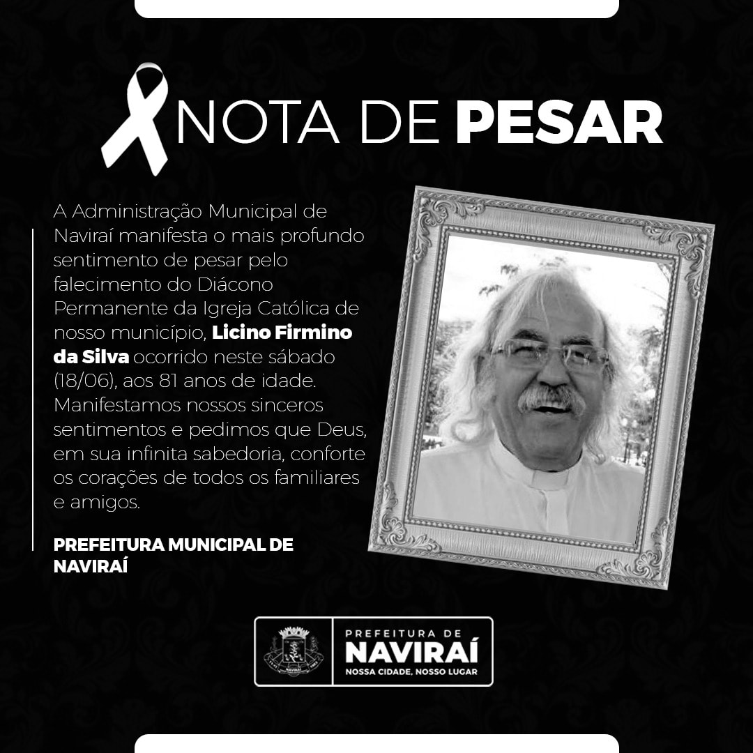 NOTA DE PESAR: Sr. Licino Firmino da Silva