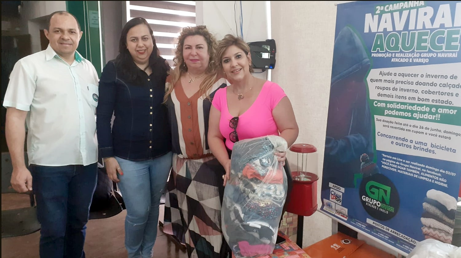 Assistência Social recebe agasalhos arrecadados em campanha beneficente do Grupo Naviraí