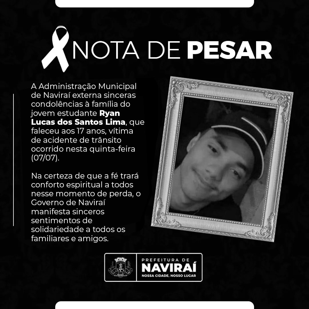 NOTA DE PESAR: Ryan Lucas dos Santos Lima
