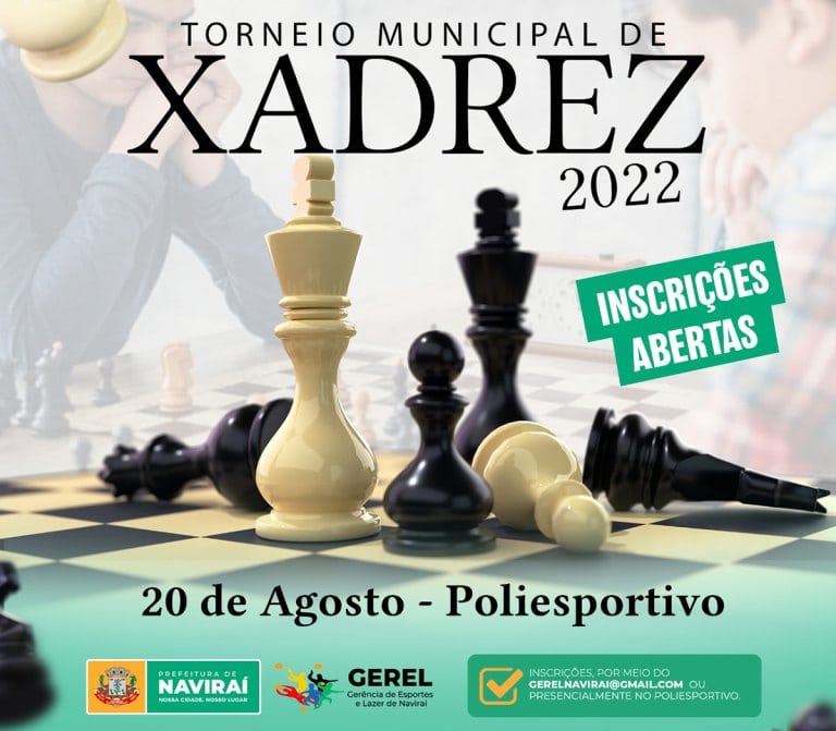 Prefeitura de Naviraí abre inscrições para Torneio Municipal de Xadrez