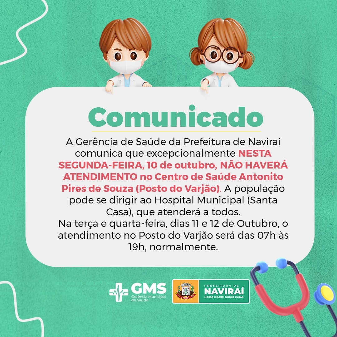 COMUNICADO DA GERÊNCIA DE SAÚDE
