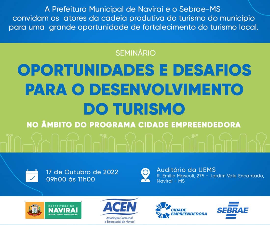 Prefeitura de Naviraí e Sebrae promovem seminário sobre o turismo local