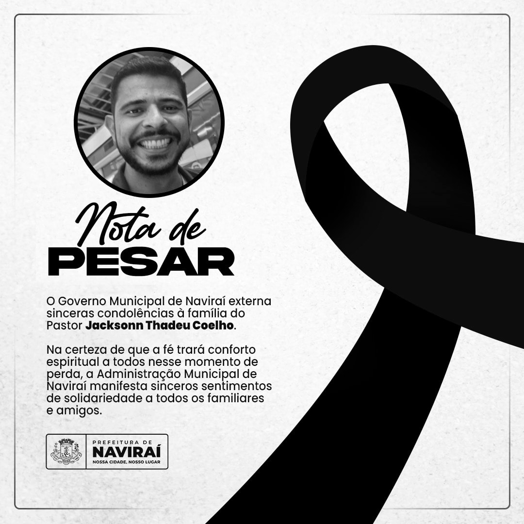 NOTA DE PESAR: Pr. Jacksonn Thadeu Coelho