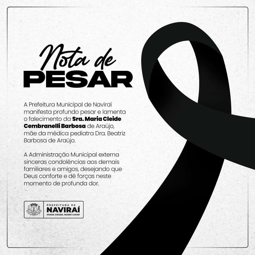 NOTA DE PESAR: Sra. Maria Cleide Cembranelli Barbosa de Araújo