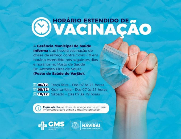 Posto de Saúde do Varjão terá horário estendido de vacinação nesta terça, quinta e sábado