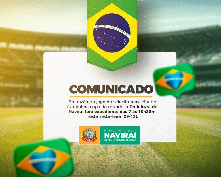 Comunicado 09/12- expediente no jogo do Brasil na Copa/2022