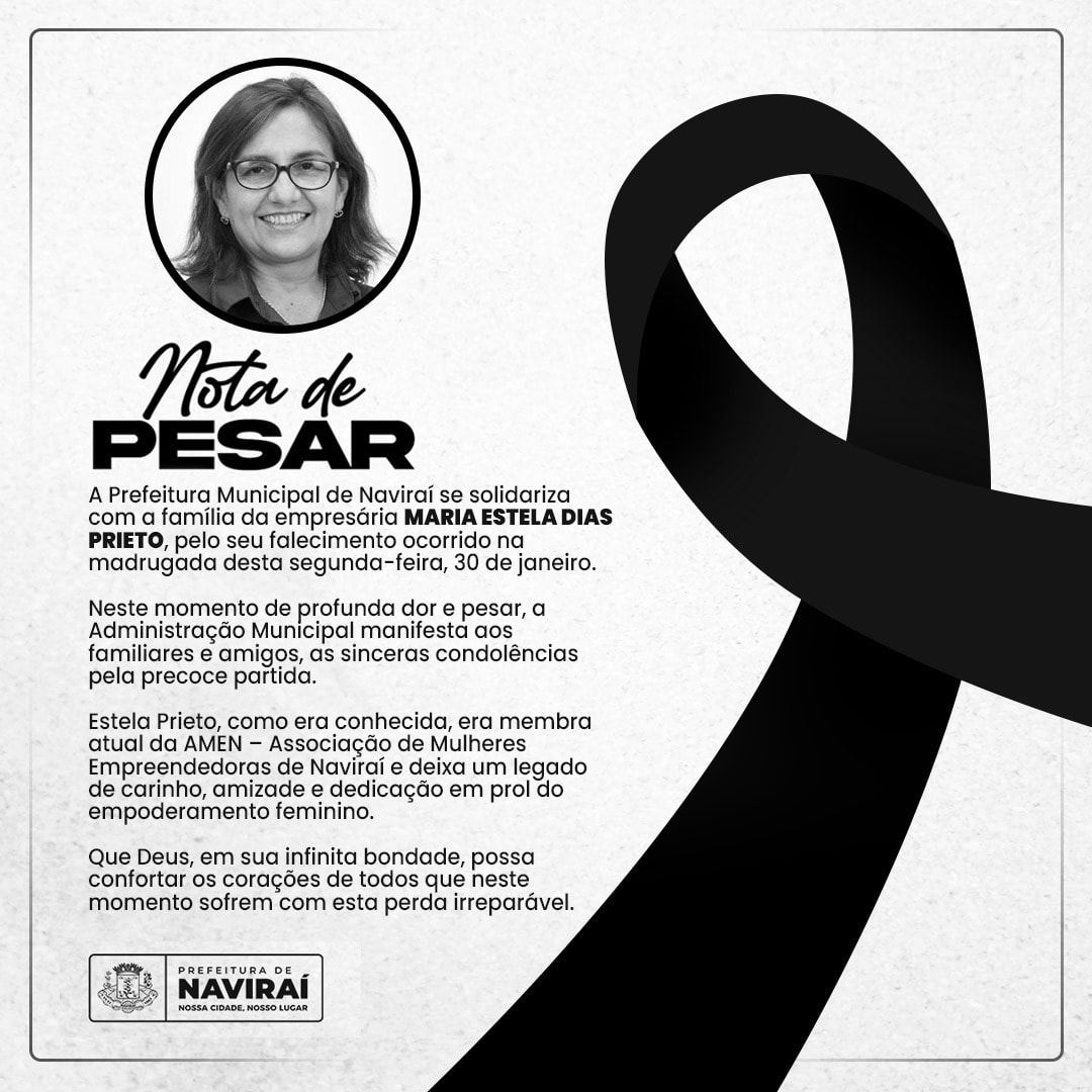 NOTA DE PESAR: Sra. Maria Estela Dias Prieto