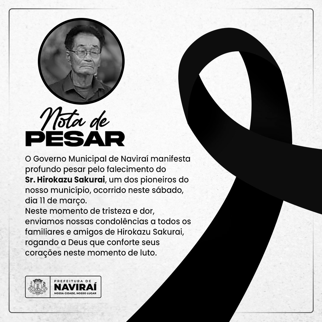 NOTA DE PESAR: Sr. Hirokazu Sakurai