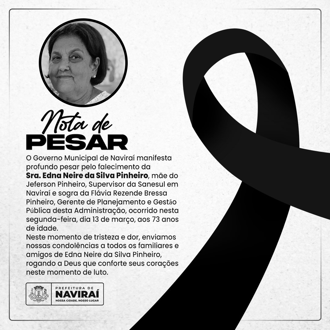 NOTA DE PESAR: Sra. Edna Neire da Silva Pinheiro