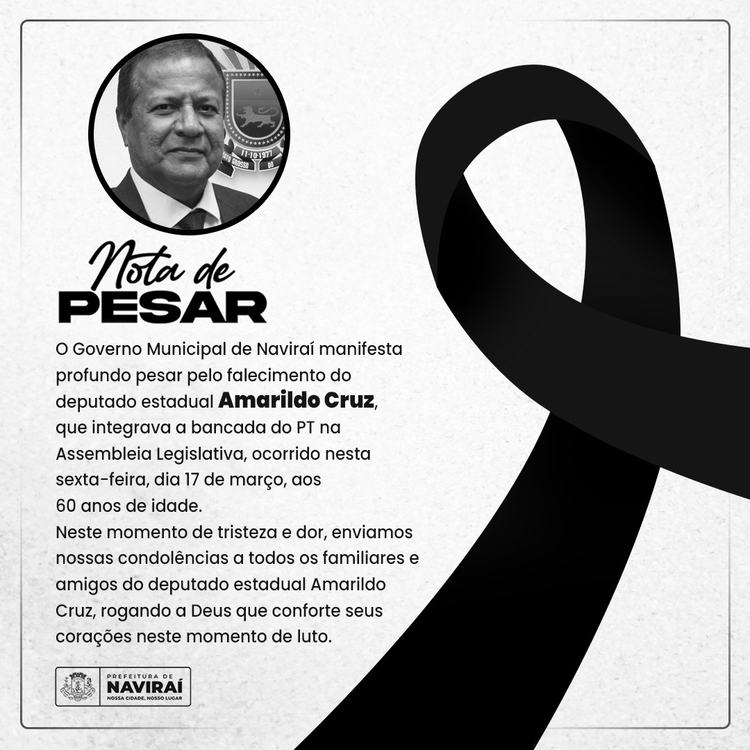 NOTA DE PESAR: Sr. Amarildo Cruz