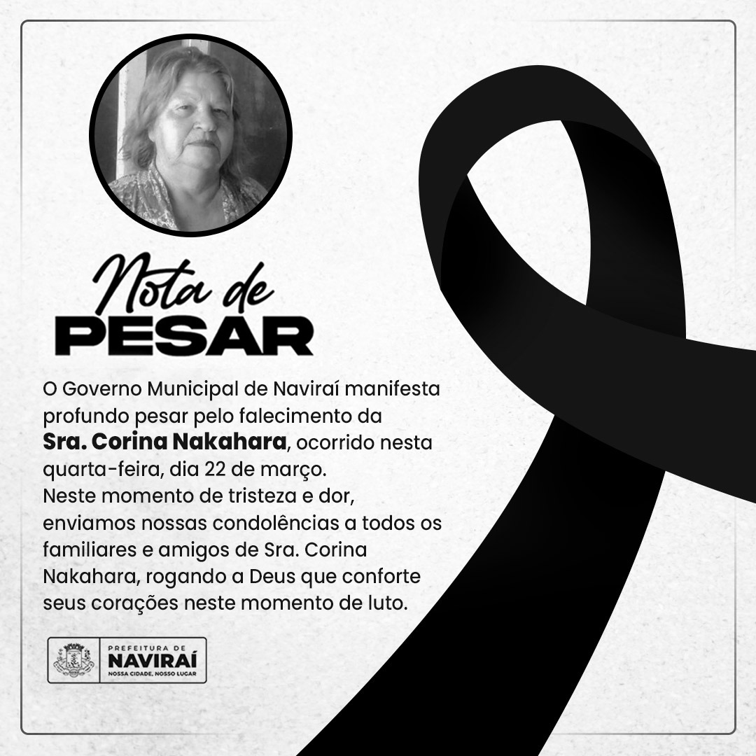 NOTA DE PESAR: Sra. Corina Nakahara