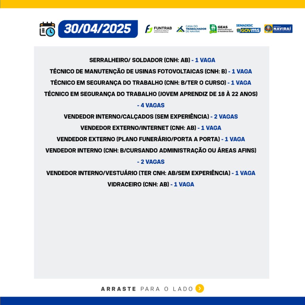 Vaga de Trabalho
