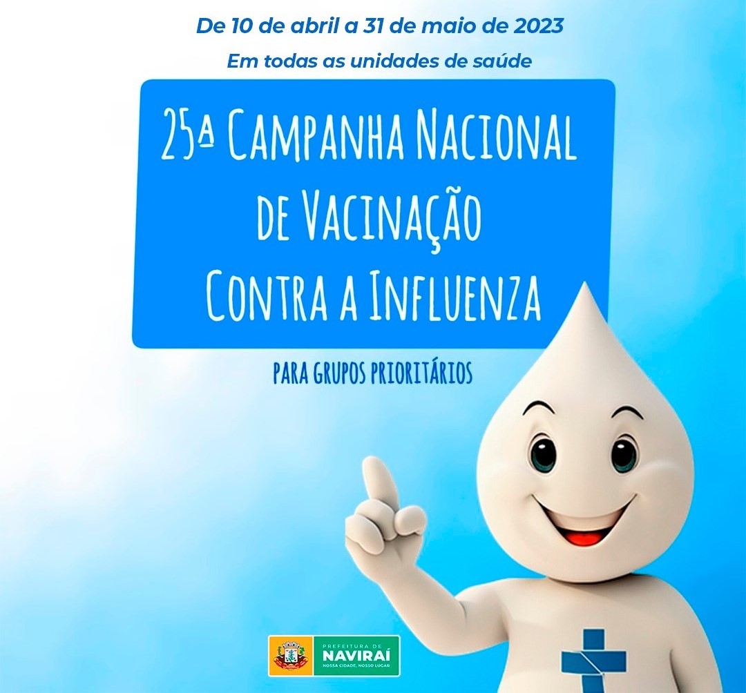Naviraí iniciará a 25ª Campanha Nacional de Vacinação contra Influenza no dia 10 de abril