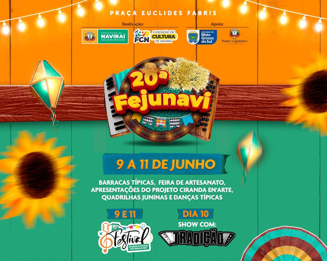 Prefeitura de Naviraí promove a 20ª Fejunavi entre os dias 09 e 11 de junho