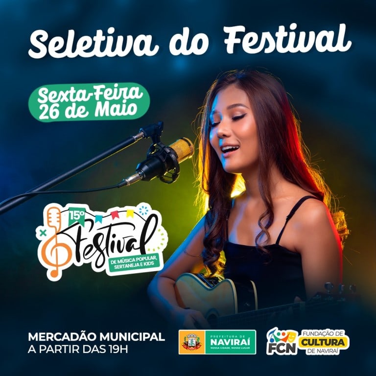 Com 80 inscritos, Seletiva do Festival de Música de Naviraí acontecerá nesta sexta-feira no Mercado Municipal