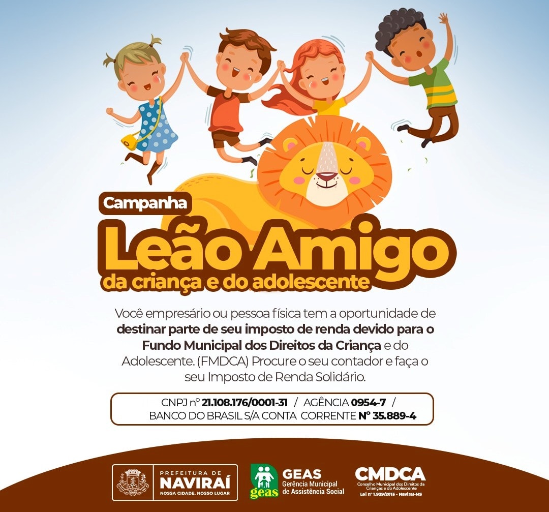 Parte do Imposto de Renda devido pode ser direcionada ao Fundo Municipal dos Direitos da Criança e do Adolescente