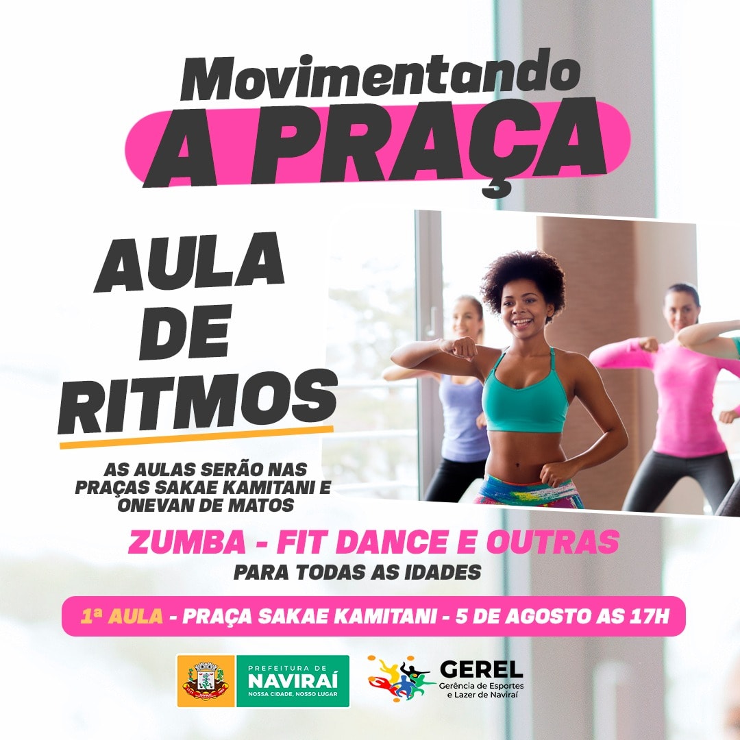 Realizado pela Prefeitura de Naviraí, Projeto Movimentando a Praça começa sábado na Praça Sakae Kamitani