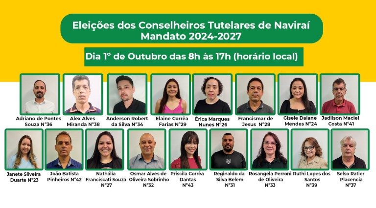 Eleição para o Conselho Tutelar de Naviraí será no dia 01 de outubro com 12 locais de votação