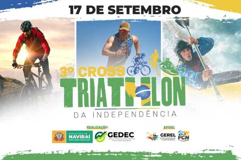 Com a participação de 200 atletas, Prefeitura de Naviraí promove o 3º Cross Triathlon no próximo domingo
