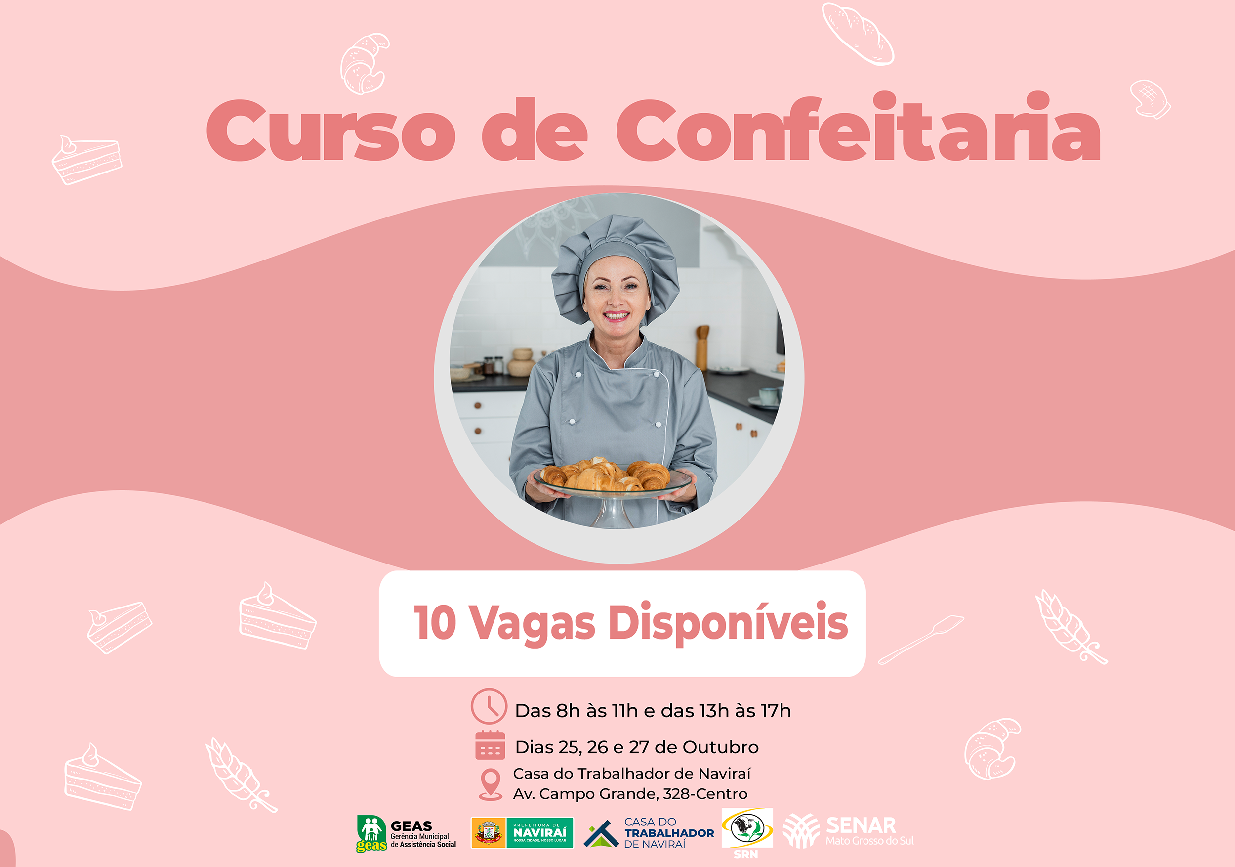 Curso de confeitaria ofertado pela Prefeitura de Naviraí, Senar e Sindicato Rural tem 100% de vagas preenchidas