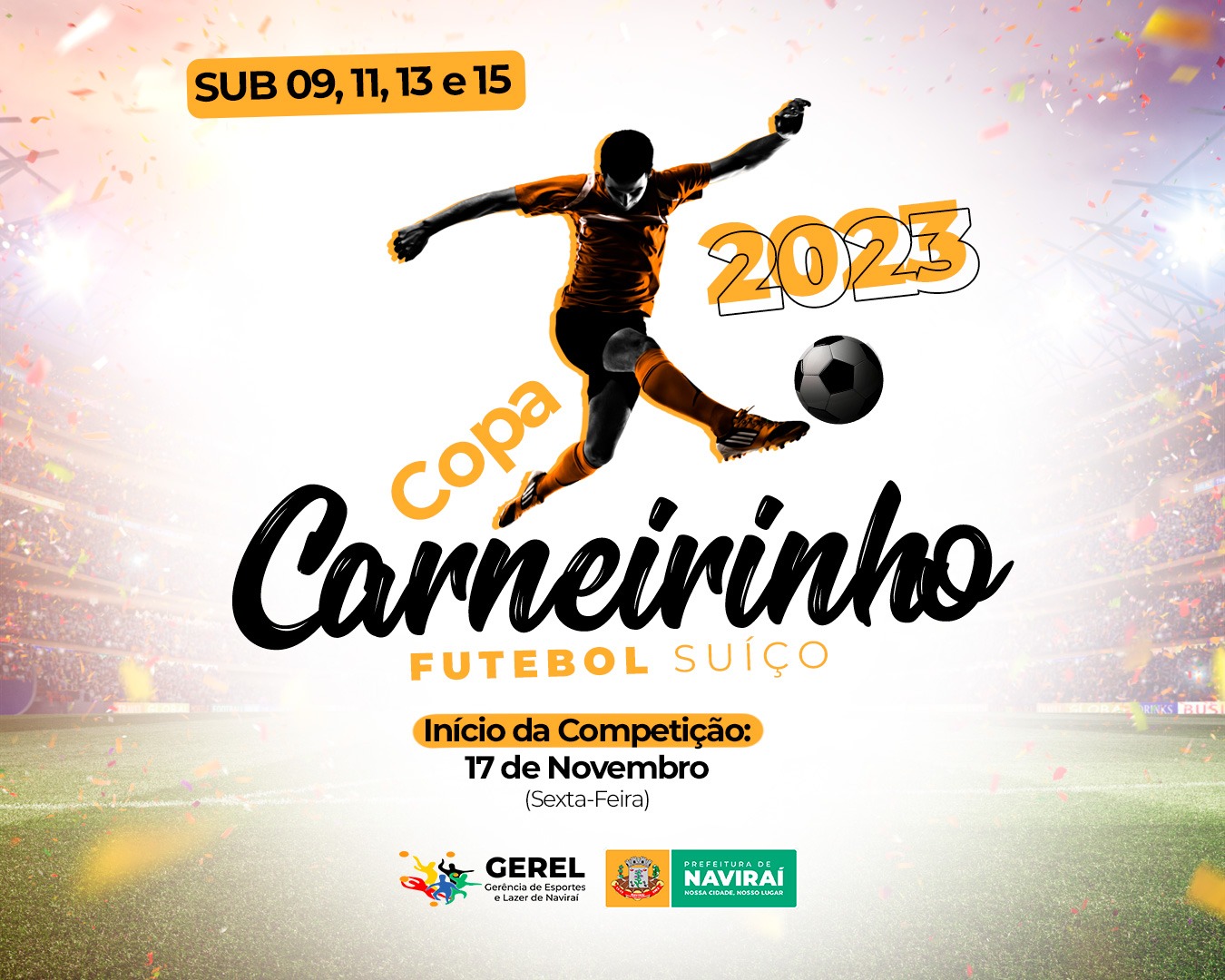 Prefeitura de Naviraí iniciará a 3ª Copa Carneirinho de Futebol Suíço