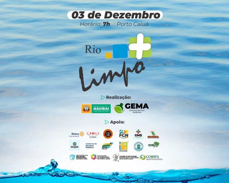 Prefeitura de Naviraí promove a 9ª edição do Rio + Limpo dia 03 de dezembro no Porto Caiuá