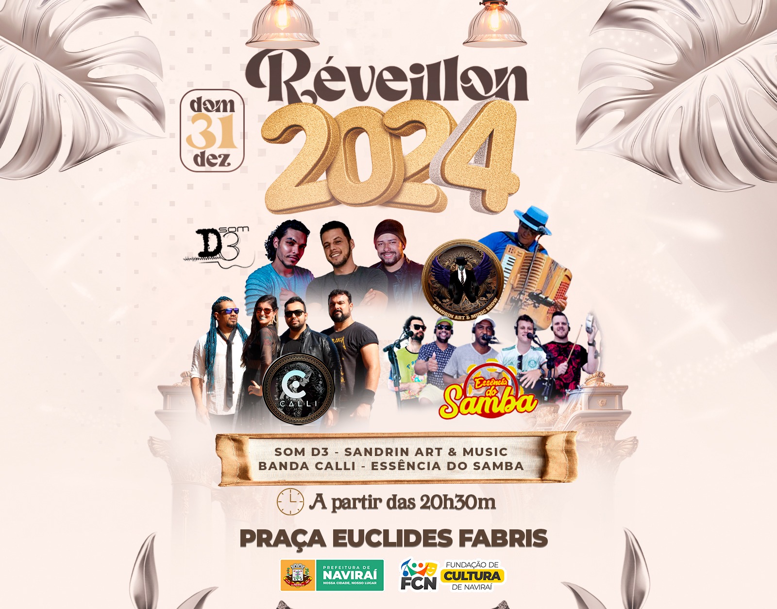 Naviraí terá Réveillon com shows na Praça para comemorar a chegada do Ano Novo