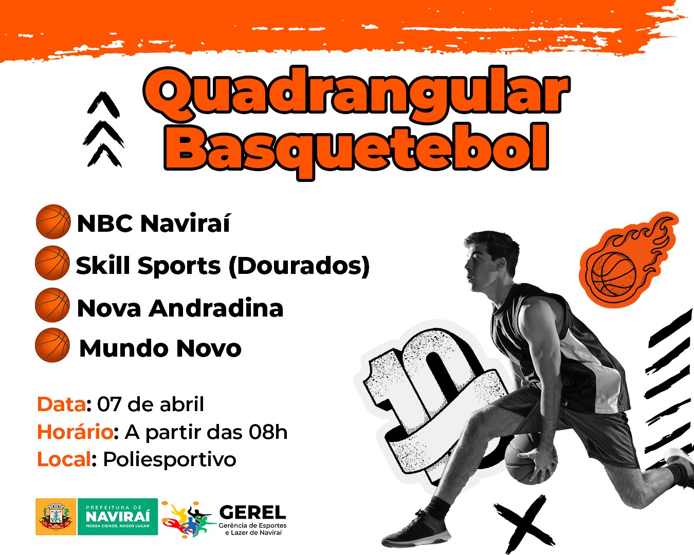 Naviraí sediará Quadrangular de Basquete Masculino no próximo domingo