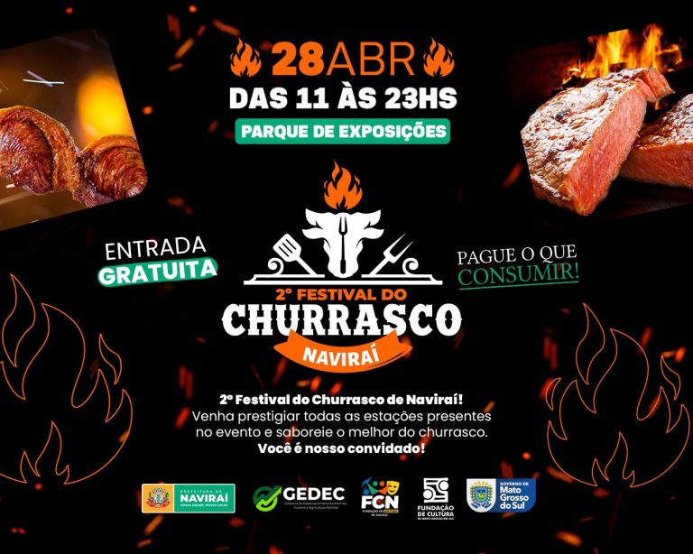 Prazo de inscrições para o 2º Festival do Churrasco de Naviraí termina no dia 05 de abril