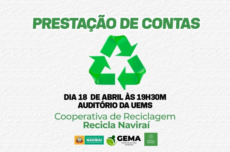Cooperativa Recicla Naviraí fará Audiência Pública de prestação de contas e resultados