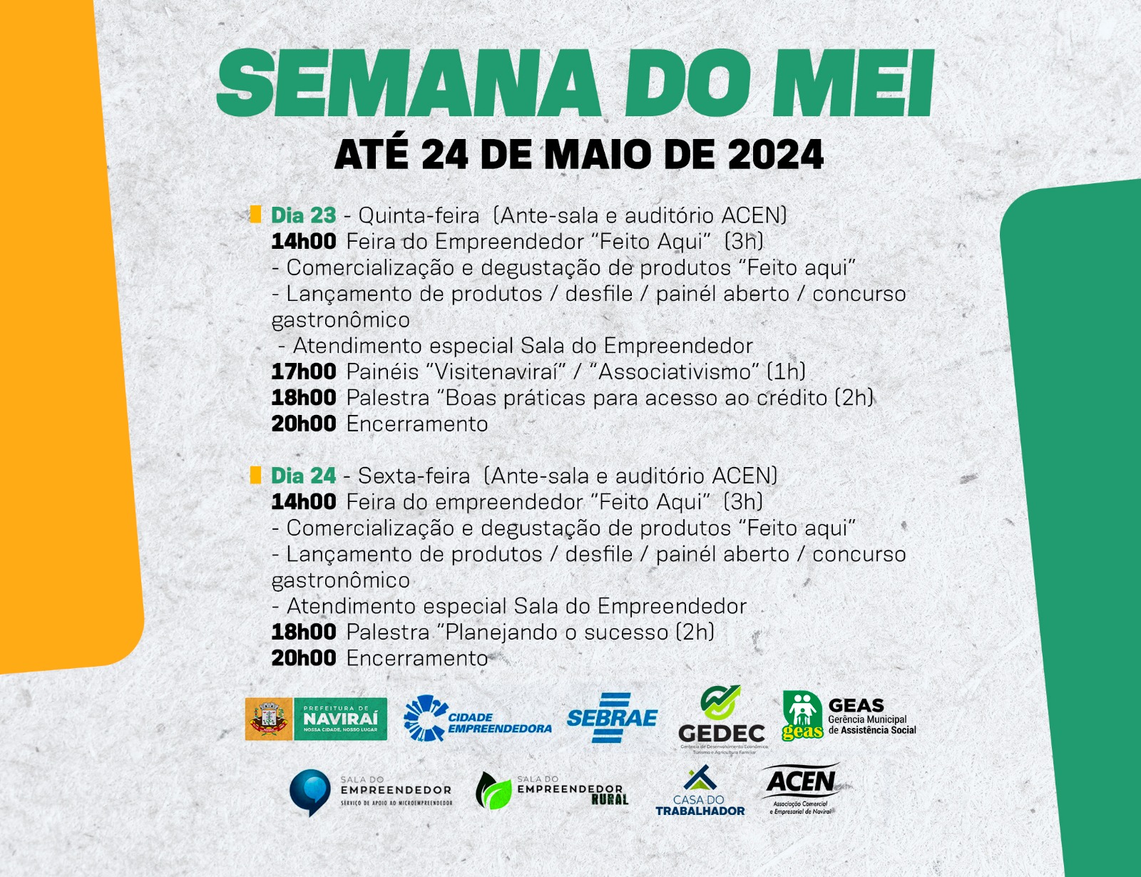 Semana do MEI prossegue até sexta-feira na Associação Comercial e Empresarial de Naviraí