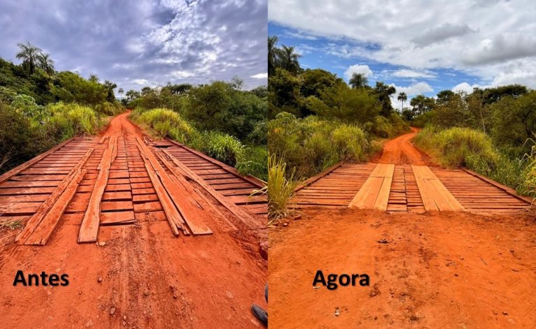 Administração de Naviraí reforma ponte sobre o rio Tatuí, abandonada há anos