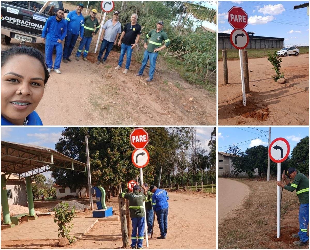 Naviraí: Trânsito aproxima de 300 novas placas de sinalização instaladas