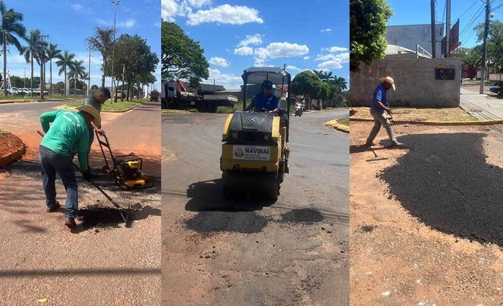 Operação Tapa-buraco recupera mais de 80 ruas no primeiro ano da atual gestão em Naviraí