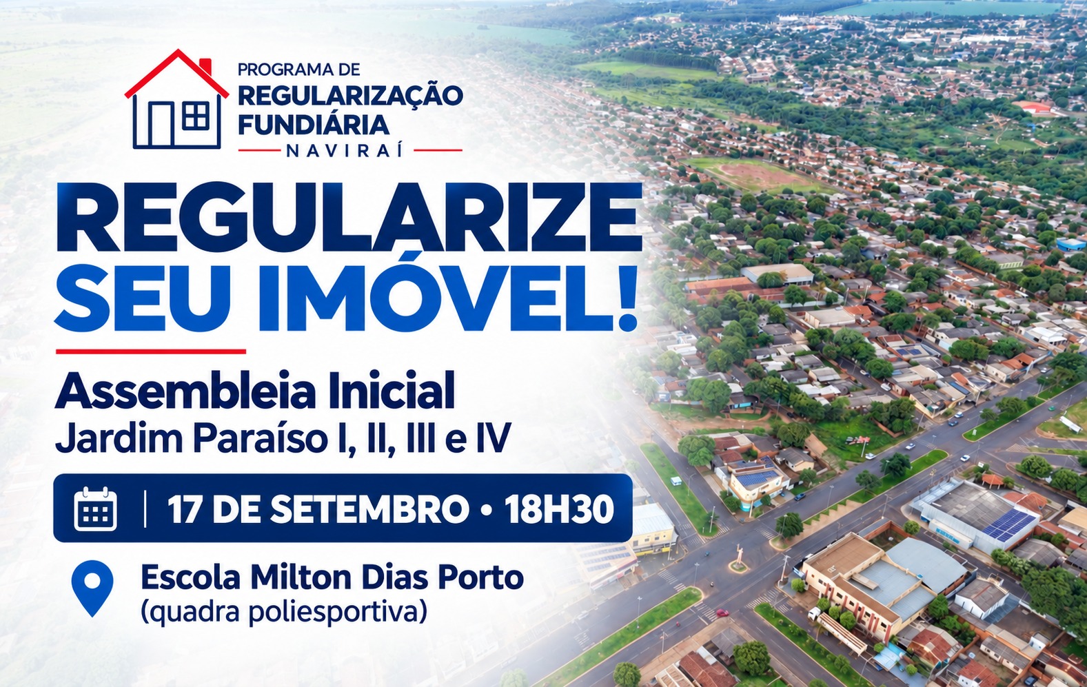 Regularização de 1.350 lotes: Prefeitura convida moradores dos Jardins Paraíso para Assembleia